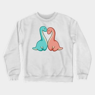 Cute long neck couple, dino, dinosaurs Crewneck Sweatshirt